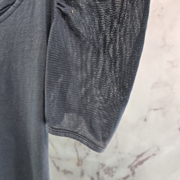 Anthropologie T Shirt Womens XS Grey Mesh Puff Velvet Graham Spencer Scoop - Picture 11 of 12